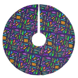 Saia Para Árvore De Natal De Poliéster Colors & shapes pattern