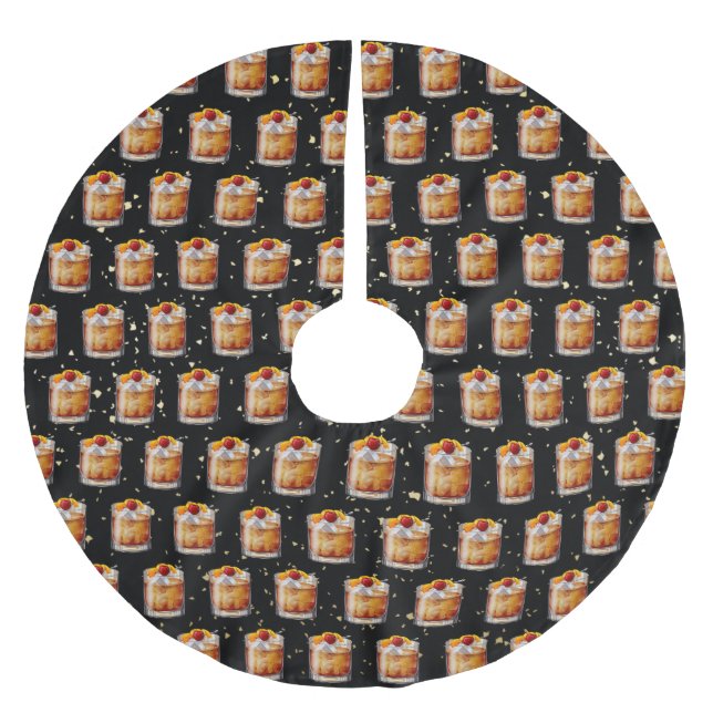 Saia Para Árvore De Natal De Poliéster Coquetel antigo movido (Frente)