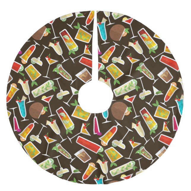 Saia Para Árvore De Natal De Poliéster Coquetel padrão e bebida comprida, bar (Frente)