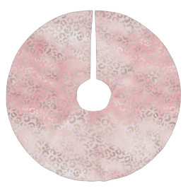 Saia Para Árvore De Natal De Poliéster Cor de Água Impressa Dourada Leopard Glam Rosa Men