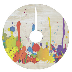 Saia Para Árvore De Natal De Poliéster COR FUNNY SPLASH II + seu backgr. & ideias