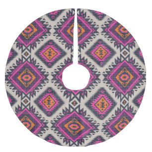 Saia Para Árvore De Natal De Poliéster Cor retrorativa, design de Navajo tribal.