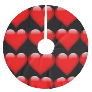 Saia Para Árvore De Natal De Poliéster Coração Vermelho Amor Casamento Moderno