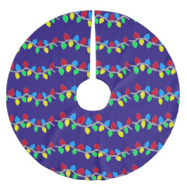 Saia Para Árvore De Natal De Poliéster Cordas de Natal Festivas Luzes Azuis