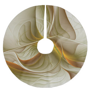 Saia Para Árvore De Natal De Poliéster Cores de metais de Precioso, arte fractal Abstrato
