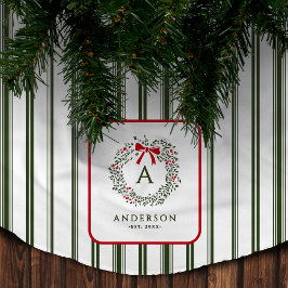Saia Para Árvore De Natal De Poliéster Coroa de Natal Personalizada Preppy com Monograma