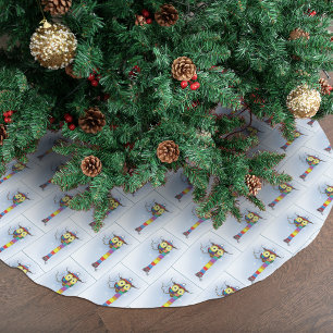 Saia Para Árvore De Natal De Poliéster Coruja Snowflakes Scarf Hat Cute