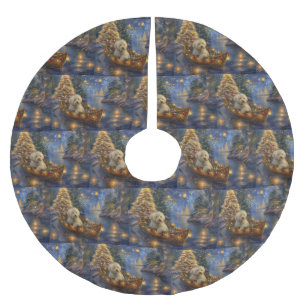 Saia Para Árvore De Natal De Poliéster Coton De Tulear Natal Festivo Voyage