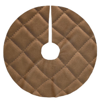 Saia Para Árvore De Natal De Poliéster Couro castanho, desenho em forma de losango