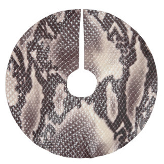 Saia Para Árvore De Natal De Poliéster Couro-cobra: textura castanha sem costura