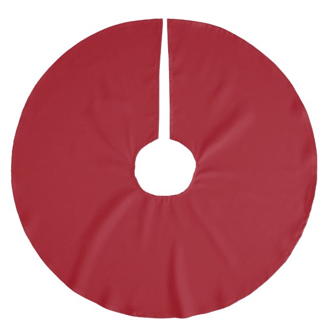 Saia Para Árvore De Natal De Poliéster Cranberry Red Bruted Polyester Tree Skirt (Frente)