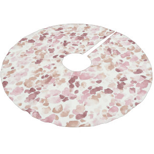 Saia Para Árvore De Natal De Poliéster Creme Rosa Chocolate Castanho Leopardo Castanho
