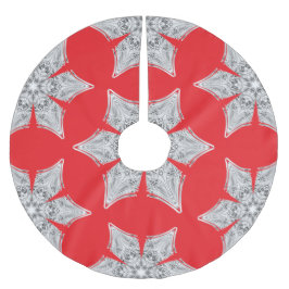 Saia Para Árvore De Natal De Poliéster Crystal Snowflake -