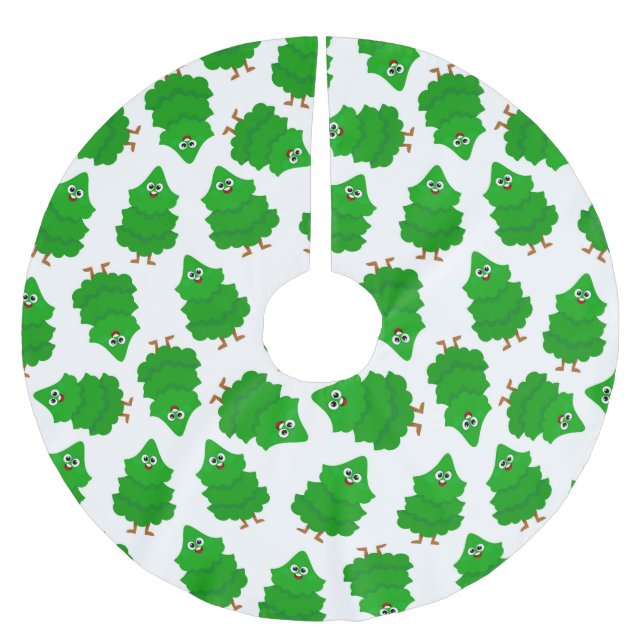 Saia Para Árvore De Natal De Poliéster Cute Cartoon Christmas Tree (Frente)