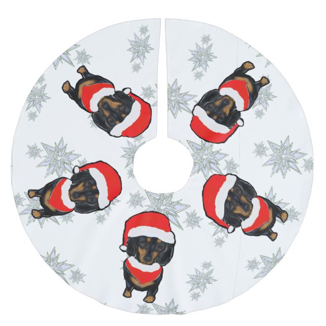 Saia Para Árvore De Natal De Poliéster Dachshund (Frente)