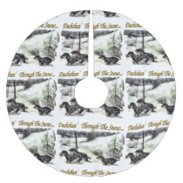 Saia Para Árvore De Natal De Poliéster Dachshund Christmas