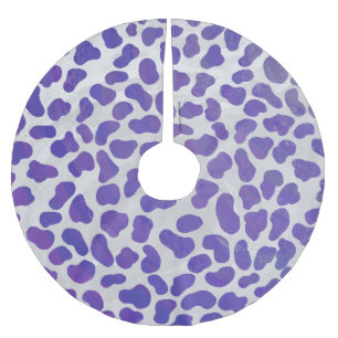 Saia Para Árvore De Natal De Poliéster Dalmaciano Roxo e Impressão branco