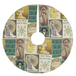 Saia Para Árvore De Natal De Poliéster Damas Art Nouveau