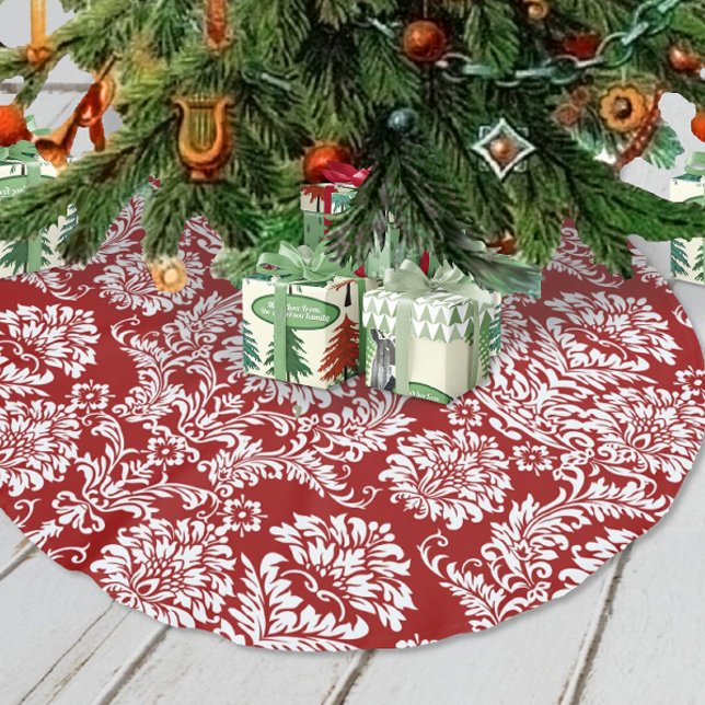 Saia Para Árvore De Natal De Poliéster Damask Natal (Criador carregado)