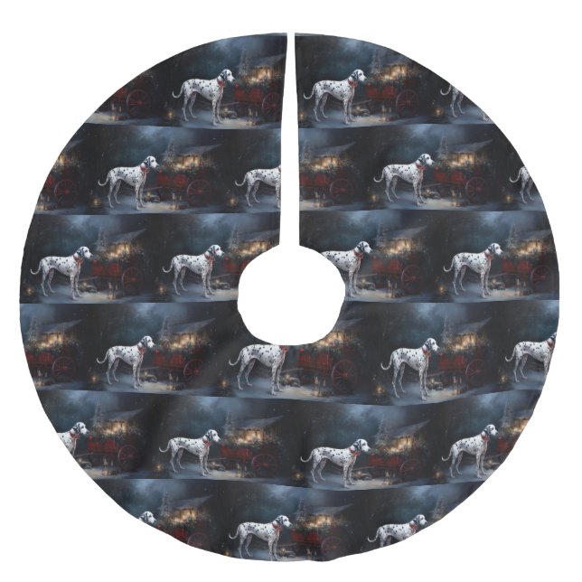 Saia Para Árvore De Natal De Poliéster Decência de Natal Dalmaciana Snowy Sleigh (Frente)