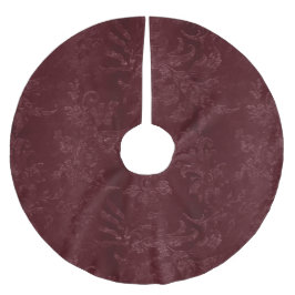 Saia Para Árvore De Natal De Poliéster Deep Red Burgundy Floral Christmas