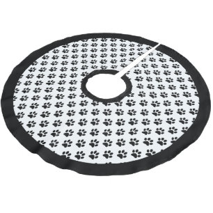 Saia Para Árvore De Natal De Poliéster Descartar qualquer pata de gato/cão preto com bord