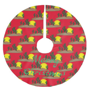 Saia Para Árvore De Natal De Poliéster Deserto de Saguaro Cactus Sunrise Thunder_Cove Ver