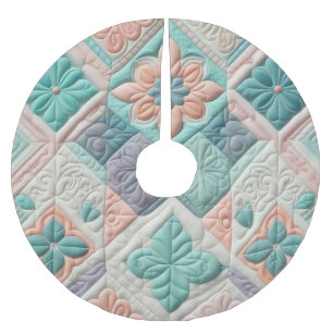 Saia Para Árvore De Natal De Poliéster Design abstrato enfileirado