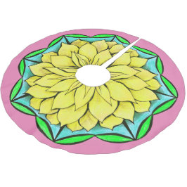 Saia Para Árvore De Natal De Poliéster Design AMARELO da POINSÉTIA