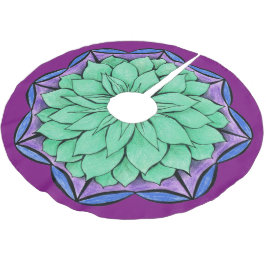 Saia Para Árvore De Natal De Poliéster Design AZUL da POINSÉTIA