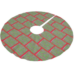 Saia Para Árvore De Natal De Poliéster Design de Chaminé de Tijolo Abstrato