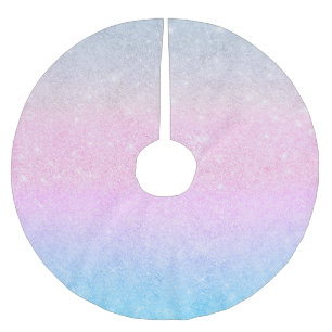 Saia Para Árvore De Natal De Poliéster Design de Gradiente da Lente Cinzenta Azul Elegant