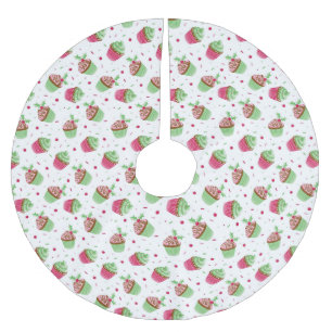 Saia Para Árvore De Natal De Poliéster Design dos cupcakes do Natal como cartões de nata