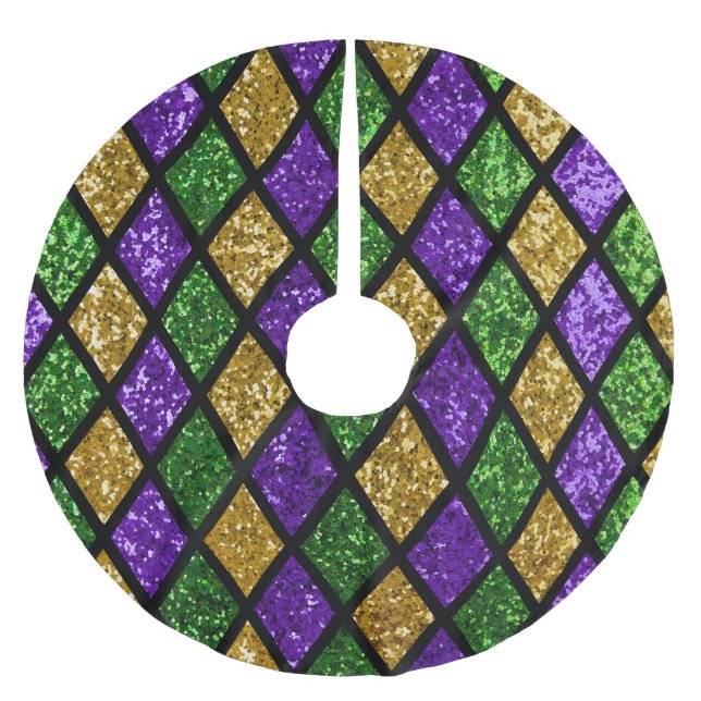 Saia Para Árvore De Natal De Poliéster Diamantes de penetra, diamantes festivos (Frente)