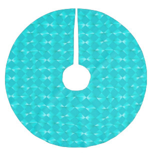 Saia Para Árvore De Natal De Poliéster Diamantes Satin do Século médio - Turquesa & aqua