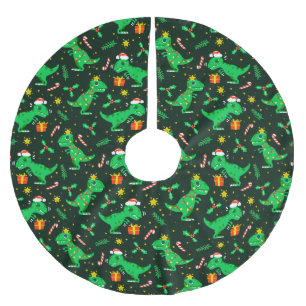 Saia Para Árvore De Natal De Poliéster Dinossauros de Natal