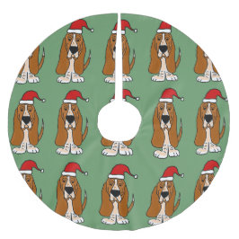 Saia Para Árvore De Natal De Poliéster Divertimento Basset Hound na saia da árvore de