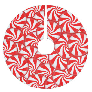 Saia Para Árvore De Natal De Poliéster Doces de Peppermint