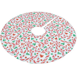 Saia Para Árvore De Natal De Poliéster Docinho Cane