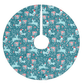 Saia Para Árvore De Natal De Poliéster Dons de renas de Natal e saias aquáticas