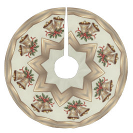 Saia Para Árvore De Natal De Poliéster Dourada saia da árvore dos sinos de Natal