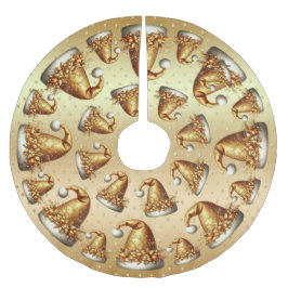 Saia Para Árvore De Natal De Poliéster Dourada saia da árvore Santa Hat