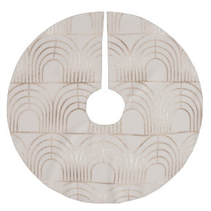 Saia Para Árvore De Natal De Poliéster Dourado Arch Azulejo Art Deco.