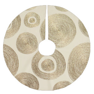 Saia Para Árvore De Natal De Poliéster Dourado padrão: design de luxo abstrato brilhante