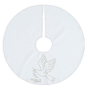 Saia Para Árvore De Natal De Poliéster Dove of peace