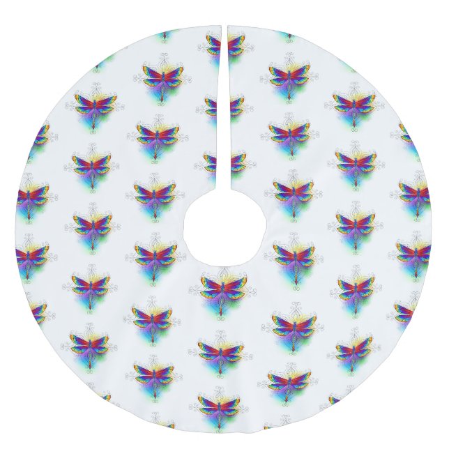 Saia Para Árvore De Natal De Poliéster Dragonfly Poligonal (Frente)