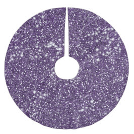 Saia Para Árvore De Natal De Poliéster Efeito Textura Glitter Roxo Falso - Imagem Impress