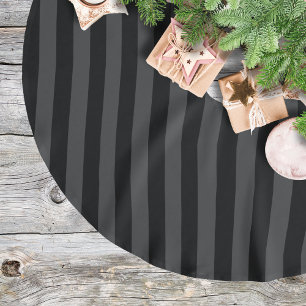 Saia Para Árvore De Natal De Poliéster Elagnat Black & Enfumaçado Vertical Strips