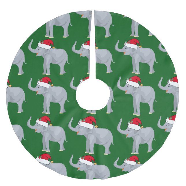 Saia Para Árvore De Natal De Poliéster Elefante de Natal (Frente)