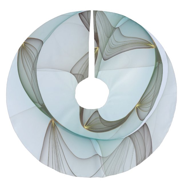 Saia Para Árvore De Natal De Poliéster Elegância Dourada abstrato Moderna Turquesa Brown (Frente)